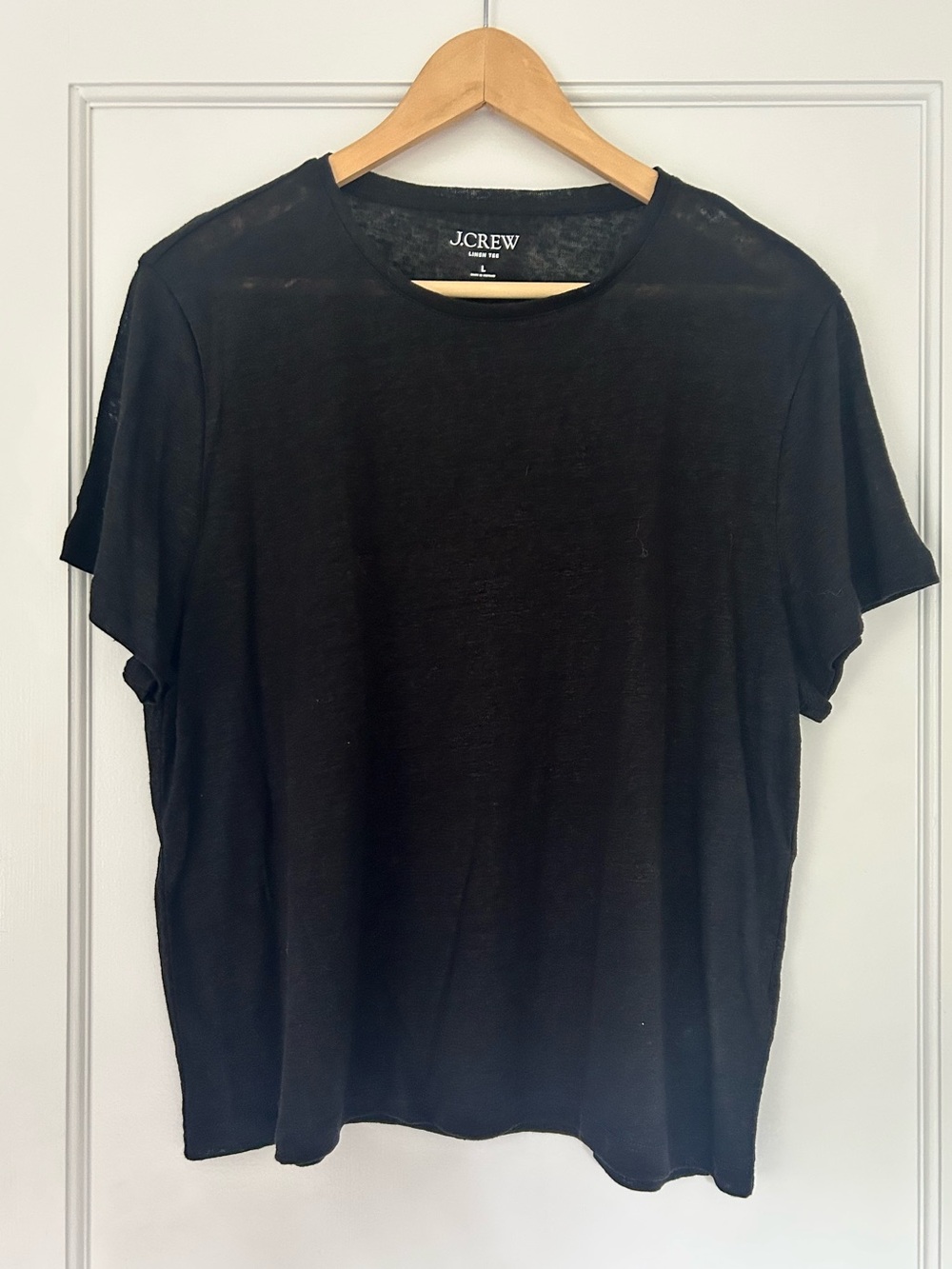 J.Crew Relaxed Linen T Shirts-  Set of 5 in Navy, White, Black, Pumpkin & Brown - Picture 5 of 6